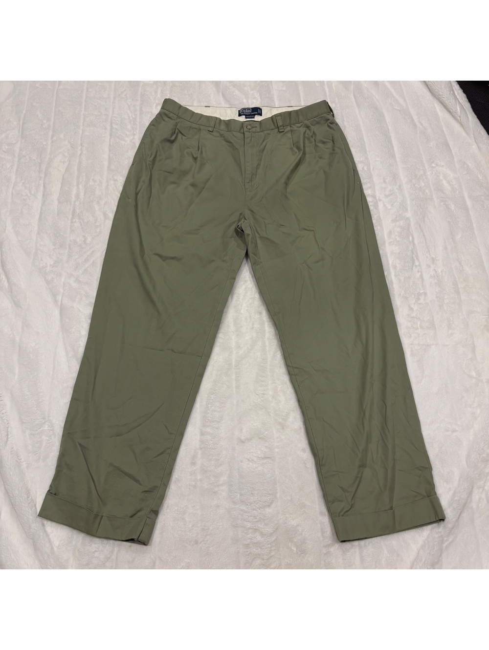 Polo by Ralph Lauren Men's Olive Green Cotton Hammond Pants Size Waist 38